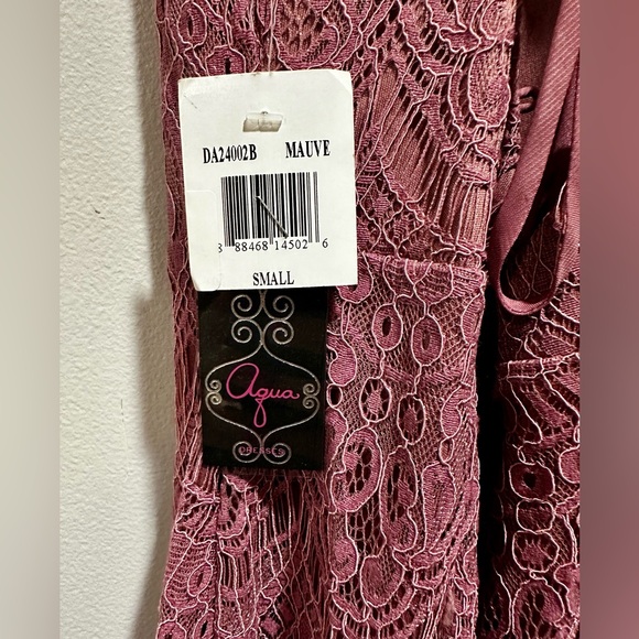 Aqua Women's Pink Lace Sleeveless V-Neck Party Cocktail Midi Dress - Picture 7 of 10